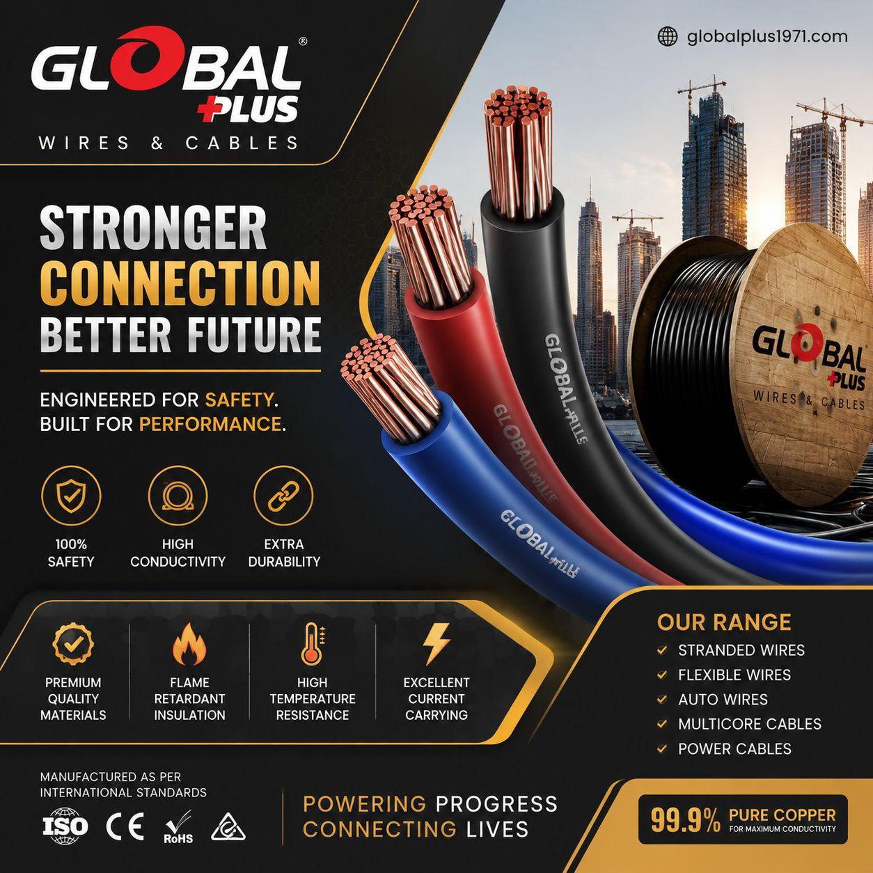 PVC Insulated Cable Flame Retardant — Material: 99.9% Pure Copper